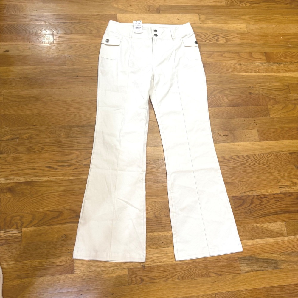 Cotton On Gardenia White Center Front Seam Bootleg Cargo Pants 8 US New